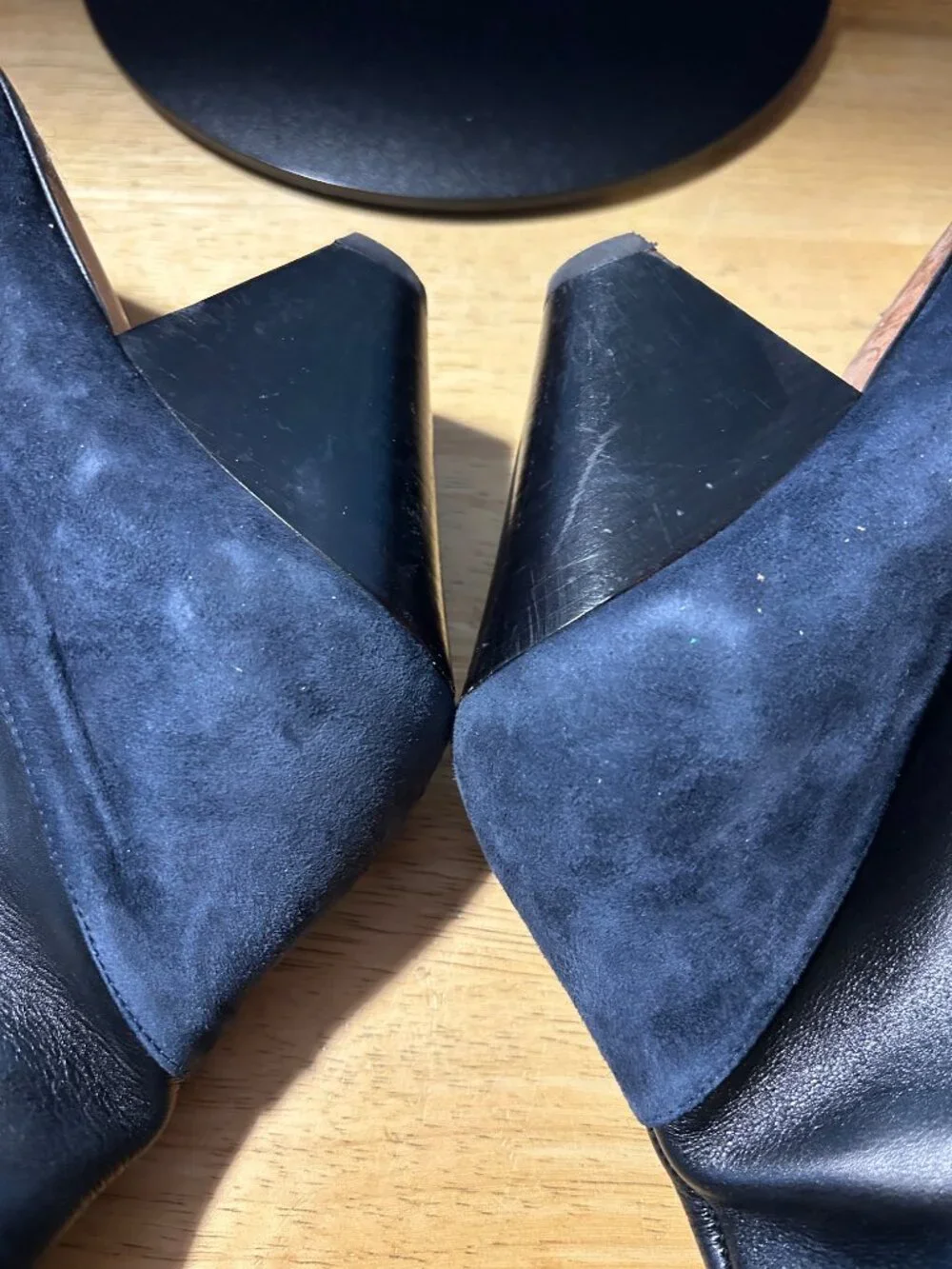 Womens Veronica Beard Laurel Navy Suede Cone Heeled Ankle Booties 38 US/7.5